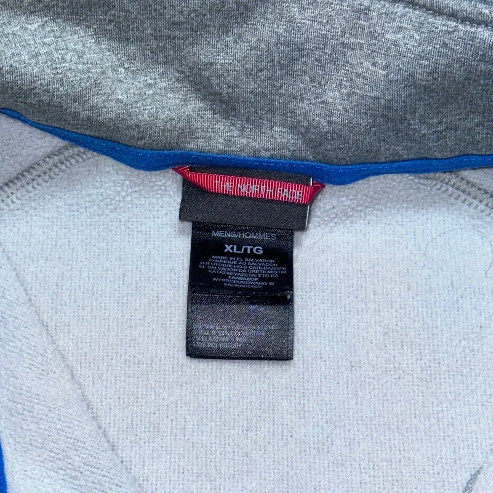 The North Face XL Quarter Zip Pullover‎ Gray Blue Pocket Performance Fleece